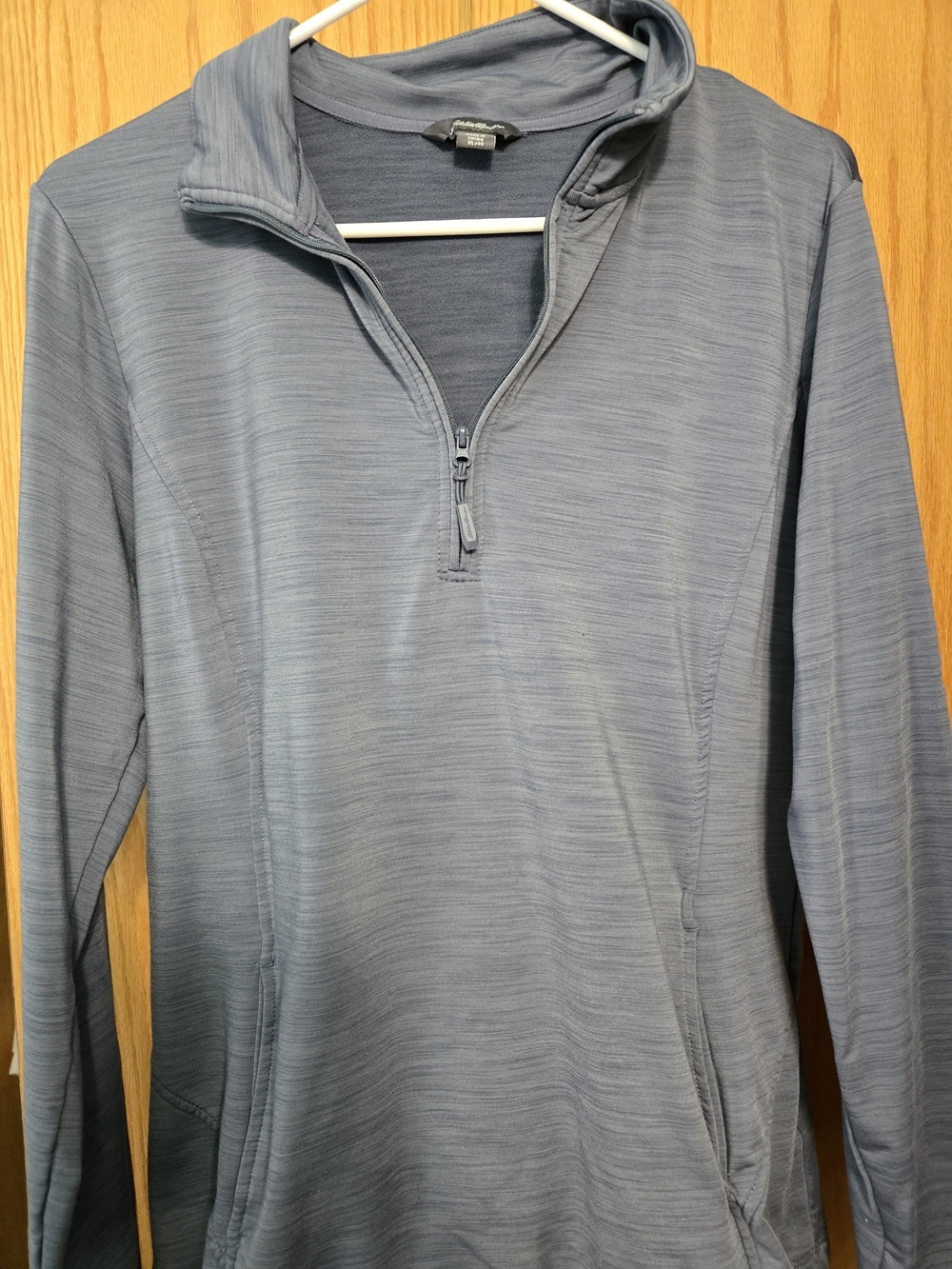 Eddie Bauer Light Blue/Gray Quarter-Zip Pullover Sweatshirt